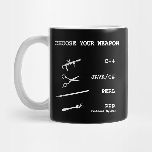 Perl, Java, C Sharp, Php, C++ Programming Language Comparison Joke by alltheprints